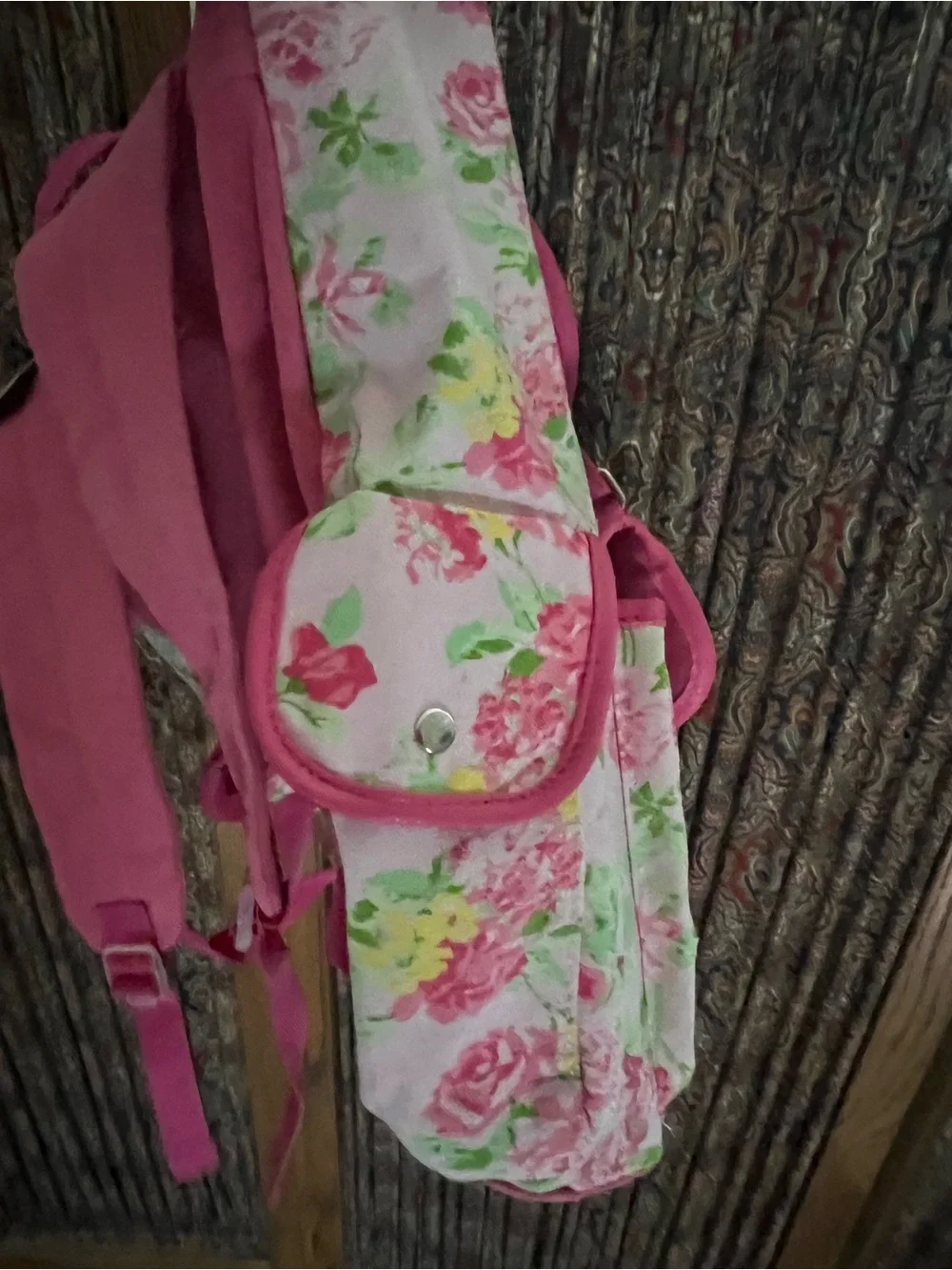 Laura Ashley Pink Floral Canvas Rucksack Backpack